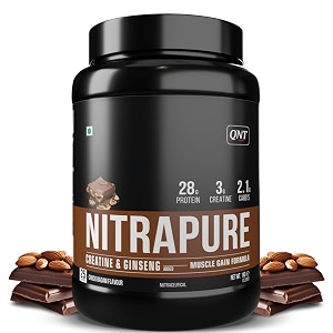 qnt nitrapure blend of whey isolate amp concentrate  1kg kesar malai kulfi  enriched with ashwagandha ginseng amp tribulus  best whey protein for muscle gain  28g protein 3g creatine per scoop