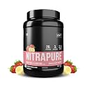 QNT Nitrapure, Blend of Whey Isolate &amp; Concentrate | 1kg, Strawberry Banana | Enriched with Ashwagandha, Ginseng &amp; Tribulus | Best Whey Protein for Muscle Gain | 28g Protein, 3g Creatine (per scoop)
