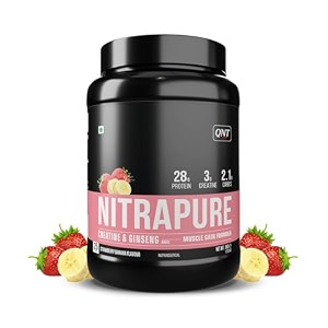 qnt nitrapure blend of whey isolate amp concentrate  1kg kesar malai kulfi  enriched with ashwagandha ginseng amp tribulus  best whey protein for muscle gain  28g protein 3g creatine per scoop