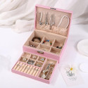 QONETIC Lockable 2 Layer Jewelry Storage Box for Rings Earrings and Necklaces Jewellery Box for Multiple Jewelry Vanity Box