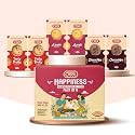 Qoot Premium Happiness Cookies Gift Hamper | 6 Packs (1200g) – 2 Each of Tooty Fruity, Choco Chips &amp; Ajwain Cookies| Fresh-Baked, Rich &amp; Flavorful | Perfect Festive &amp; Corporate Gift Box for Family &amp; Friends | 
