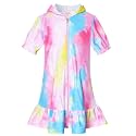 QPANCY Girls Hooded Zip Terry Coverups Swim Beach Cover-Up Cotton Summer Short Sleeve