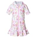 QPANCY Girls Hooded Zip Terry Coverups Swim Beach Cover-Up Cotton Summer Short Sleeve