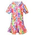QPANCY Girls Hooded Zip Terry Coverups Swim Beach Cover-Up Cotton Summer Short Sleeve