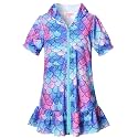 QPANCY Girls Hooded Zip Terry Coverups Swim Beach Cover-Up Cotton Summer Short Sleeve