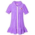 QPANCY Girls Hooded Zip Terry Coverups Swim Beach Cover-Up Cotton Summer Short Sleeve