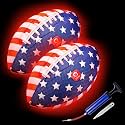 QPAU Glow in the Dark Football, Strong Grip Light Up Football for Kids 6-12