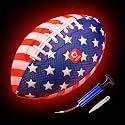 QPAU Glow in the Dark Football, Strong Grip Light Up Football for Kids 6-12