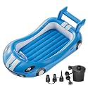 QPAU Inflatable Toddler Travel Bed with Fast Electric Pump, Racing Car