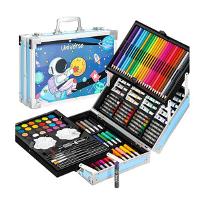 qpbm 145 pcs art set for kids with space theme storage case art  craft kit