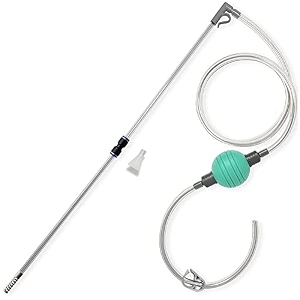 qpets aquarium gravel cleaner 26m manual siphon pump for fish tank