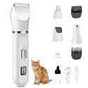 Qpets Dog Hair Trimmer 4 In 1 Grooming Kit, Low Noise USB Rechargeable