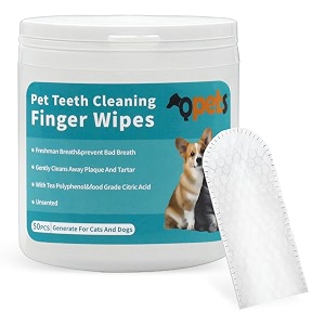 qpets 50 pcs wet wipes for dogs pet wet wipes for cats dogs non-woven dog wet wipes for cleaning finger cat cot grooming wipes suit for pet daily teeth amp paw care cleaning wipes