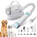 Qpets® 7 in 1 Dog Grooming Machine With Vacuum and Interchangeable Heads - Trimmer, Shaver, Nail Grinder, Slicker Brush, Duster - Carry On