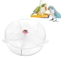 Qpets Bird Feeder, Puzzle Bird Game Training Feeder Toy For Cage, Birds Food Feeder Slow Feeder Toy With 5 Rotatable Compartment Bird Food Box Acrylic Tray For Birds, 13 X 13 X 4 Cm