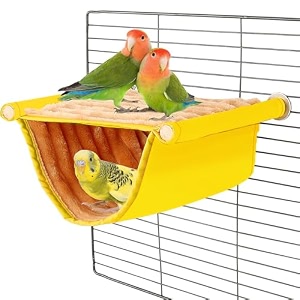 qpets bird nest parrot bird cage - yellow canvas fleece - easy assembly 23  185  12cm - perfect for parrots parakeets lovebirds cockatoos