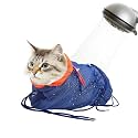 Qpets® Cat Grooming Bag for Bathing & Nail Clipping, Anti Scratch Breathable Cat Mesh Sack with Paw Holes, Adjustable Drawstring Quick Dry Pet Washing Bag for Restraint, Grooming & Cleaning