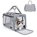 Qpets Cat and Small Dog Carry Bag, Foldable Mesh Travel Case