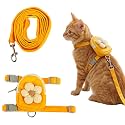 Qpets Dog Harness and Leash Set for Small Dogs Cats Yellow M