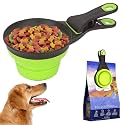 Qpets Dog Food Scoop 237ml Foldable Portable Bowl with Sealing Clip