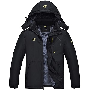 QPNGRP Mens Waterproof Fleece Ski Jacket Windproof