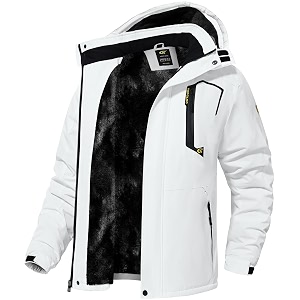 QPNGRP Mens Waterproof Fleece Ski Jacket Windproof