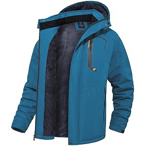 QPNGRP Mens Waterproof Fleece Ski Jacket Windproof