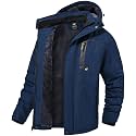 QPNGRP Mens Waterproof Fleece Ski Jacket Windproof