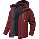 QPNGRP Mens Waterproof Fleece Ski Jacket Windproof