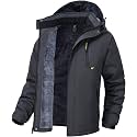 QPNGRP Mens Waterproof Fleece Ski Jacket Windproof