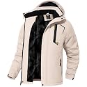 QPNGRP Mens Waterproof Fleece Ski Jacket Windproof