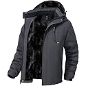 QPNGRP Mens Waterproof Fleece Ski Jacket Windproof