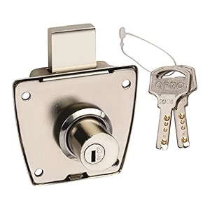 29 mm zinc cupboard lock with 2 reversible computer brass keyscabinet lockdrawer lockcupboard locks for wardrobe chrome finish pack of 1pcs