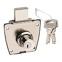 29 MM Zinc Cupboard Lock with 2 Reversible Computer Brass Keys/Cabinet Lock/Drawer Lock/Cupboard Locks for Wardrobe (Chrome Finish, Pack of 1Pcs.)
