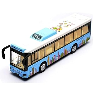 kids diecast metal alloy london sight view blue bus light and music open door collection bus toys for boy girls blue