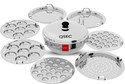 QSEC Stainless Steel 7 plateIdli,dhokla,patracooker Multi Kadai with Induction bottom Induction Idli Maker (7 Plates, 14 Idlis )