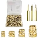 QSJ 300Pcs Threaded Inserts Set with Soldering Iron Tip Brass Heat Set Insert M2.5 M3 M4 Insert Nut for 3D Printed Plastic Materials