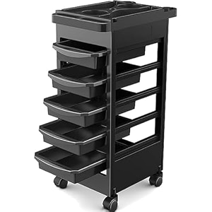 budget hair styling salon trolley cart with wheels and 5 drawers salon rolling cart for extra hairdresser storage tool free rolling salon cart for hair stylist hairdresser beauty tattoo