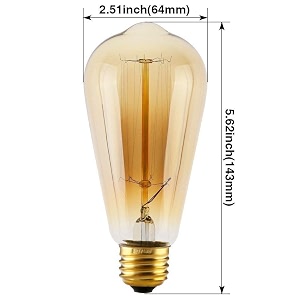 quace antique squirrel cage filament glass bulbs amber 40 w -pack of 2