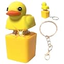 Quacking Duck Fidget Toy Keychain, Cute Yellow Duck Clicker With Sound & Light Effect, Squeaky Stress Relief Sensory Toy for Kids, Teens & Desk Play Gift