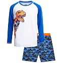 Quad Seven Boys 2-Piece Rash Guard Swimsuit Set Short-Sleeve (Sizes 5-12)