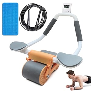 automatic rebound ab roller wheel with elbow support and timer premium abs roller for men and women gift for good health multicolor