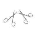 Quake Men's And Women's Nose Eyebrow Remover Professional Salon Barber Trimming Styling Stainless Steel Scissors And Home Hair Cutting Tool, Combo Of 2