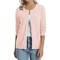 QUALFORT Women's 100% Cotton Lightweight Cardigans Long Sleeve Sweater