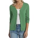QUALFORT Women's 100% Cotton Lightweight Cardigans Long Sleeve Sweater