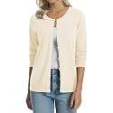 QUALFORT Women's 100% Cotton Lightweight Cardigans Long Sleeve Sweater