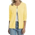 QUALFORT Women's 100% Cotton Lightweight Cardigans Long Sleeve Sweater