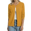 QUALFORT Women's 100% Cotton Lightweight Cardigans Long Sleeve Sweater