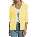 QUALFORT Women's 100% Cotton Lightweight Cardigans Long Sleeve Sweater