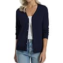 QUALFORT Women's 100% Cotton Lightweight Cardigans Long Sleeve Sweater